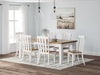 Ashbryn Dining Table and 6 Chairs in White/Natural - Gate FurnitureDining Room Set