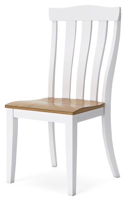 Ashbryn Dining Table and 6 Chairs in White/Natural - Gate FurnitureDining Room Set