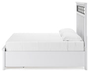 Ashbryn King Panel Storage Bed and 2 Nightstands in White/Natural - PKG016972