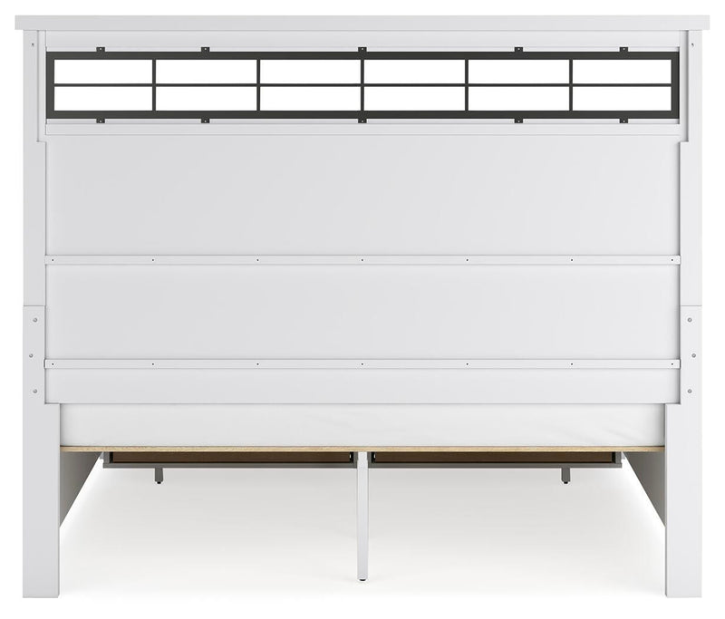 Ashbryn King Panel Storage Bed and Dresser in White/Natural - PKG016970