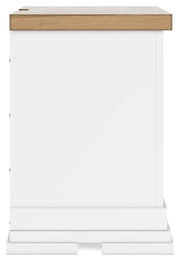 Ashbryn King Panel Storage Bed, Dresser and 2 Nightstands in White/Natural - PKG016971