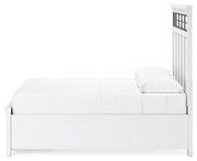 Ashbryn Queen Panel Storage Bed and 2 Nightstands in White/Natural - PKG016963
