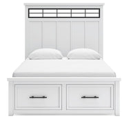 Ashbryn Queen Panel Storage Bed and Dresser in White/Natural - PKG016961