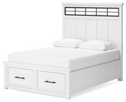 Ashbryn Queen Panel Storage Bed and Dresser in White/Natural - PKG016961