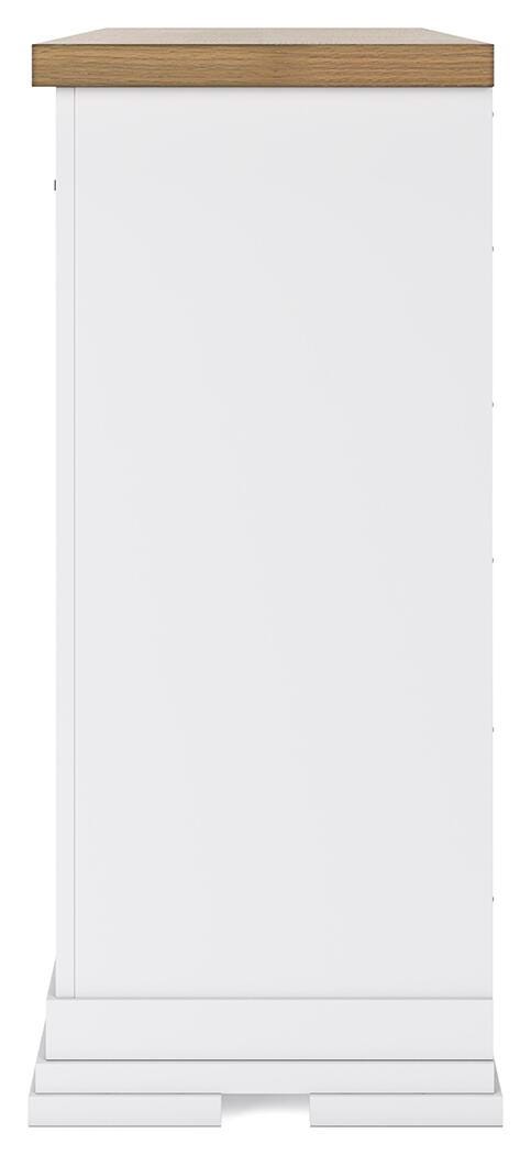 Ashbryn Queen Panel Storage Bed and Dresser in White/Natural - PKG016961