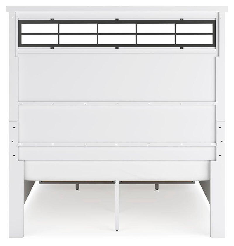 Ashbryn Queen Panel Storage Bed, Dresser and 2 Nightstands in White/Natural - PKG016962