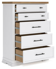 Ashbryn Queen Panel Storage Bed with Mirrored Dresser, Chest and Nightstand in White/Natural from Ashley - Lara Furniture