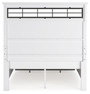 Ashbryn Queen Panel Storage Bed with Mirrored Dresser, Chest and Nightstand in White/Natural from Ashley - Lara Furniture
