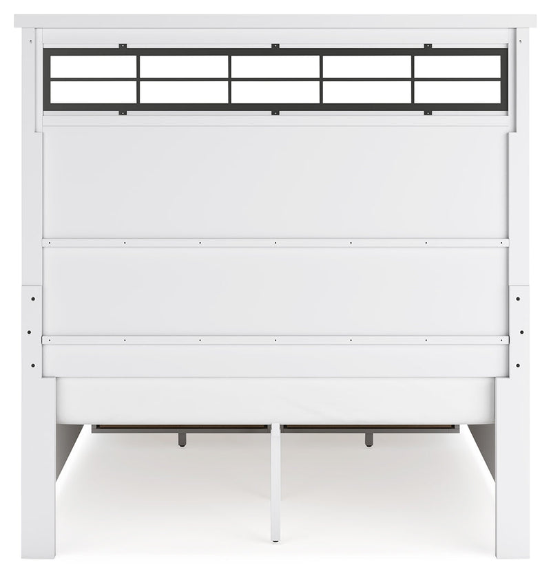 Ashbryn Queen Panel Storage Bed with Mirrored Dresser, Chest and Nightstand in White/Natural from Ashley - Lara Furniture