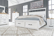 Ashbryn White/Natural Panel Storage Bedroom Set from Ashley - Lara Furniture