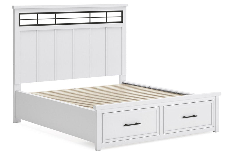 Ashbryn White/Natural Panel Storage Bedroom Set from Ashley - Lara Furniture