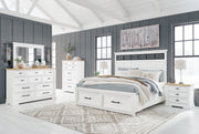 Ashbryn White/Natural Panel Storage Bedroom Set from Ashley - Lara Furniture