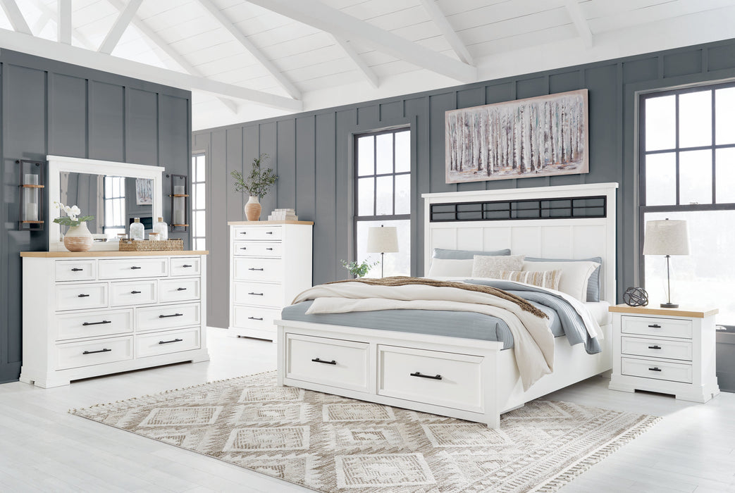 Ashbryn White/Natural Panel Storage Bedroom Set - Gate FurnitureBedroom Set