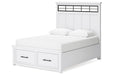 Ashbryn White/Natural Queen Platform Storage Bed - Gate FurnitureQueen Bed