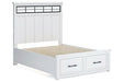 Ashbryn White/Natural Queen Platform Storage Bed - Gate FurnitureQueen Bed