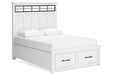 Ashbryn White/Natural Queen Platform Storage Bed - Gate FurnitureQueen Bed