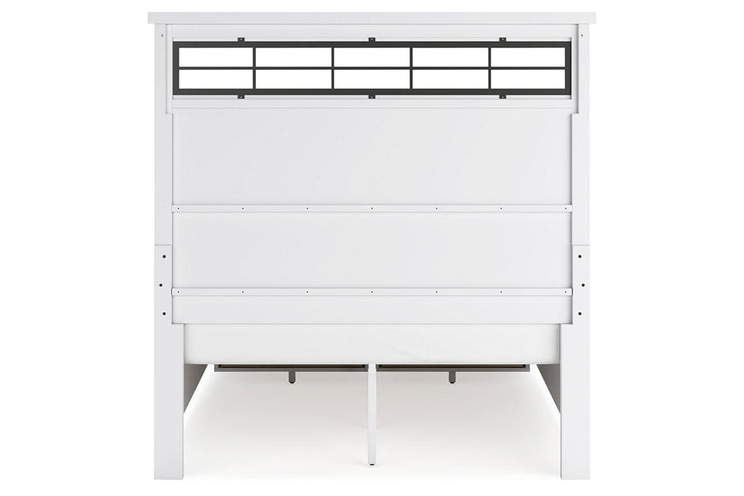 Ashbryn White/Natural Queen Platform Storage Bed - Gate FurnitureQueen Bed