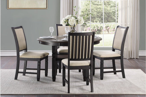 Asher Black/Brown Round 5 - Piece Dining Room Set - Lara FurnitureDining Room Set
