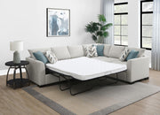 Ashford Chenille Upholstered Sleeper Sectional Sofa Greige - 500818