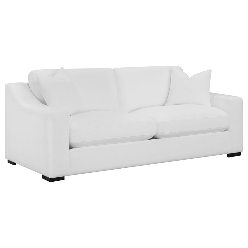 Ashlyn 2-piece Upholstered Sloped Arm Sofa Set White - 509891-S2