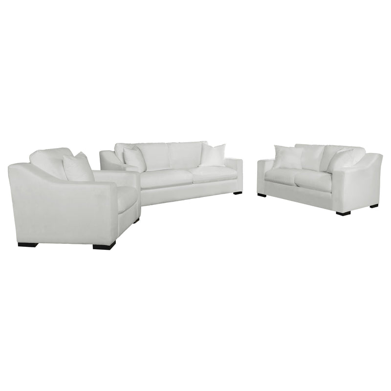 Ashlyn 3-piece Upholstered Sloped Arm Sofa Set White - 509891-S3