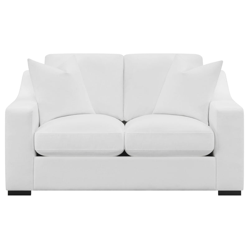 Ashlyn 3-piece Upholstered Sloped Arm Sofa Set White - 509891-S3