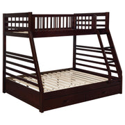 Ashton 2-drawer Wood Twin Over Full Bunk Bed Cappuccino - 460184