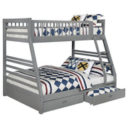 Ashton 2-drawer Wood Twin Over Full Bunk Bed Grey - 460182