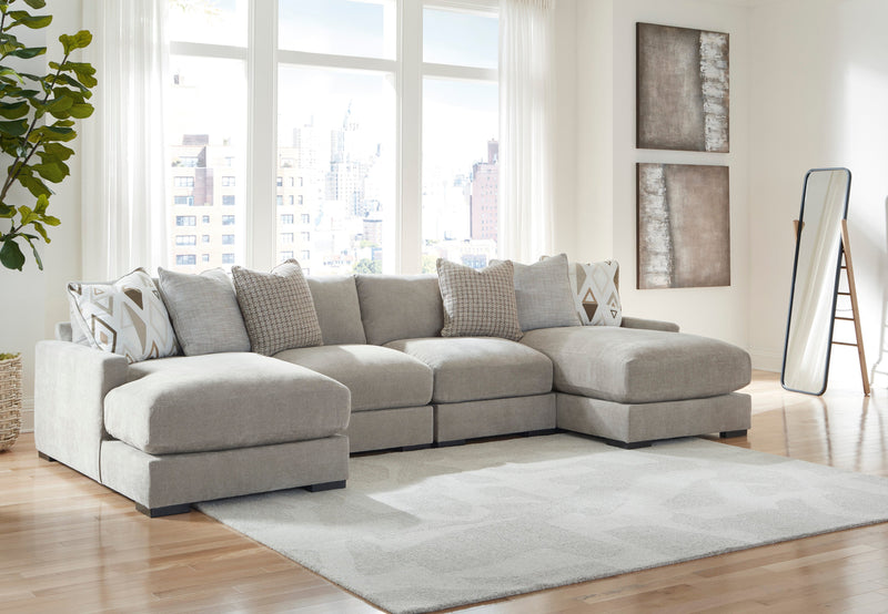Aslan Court Pebble 4 - Piece Double Chaise Sectional - Lara FurnitureSectional