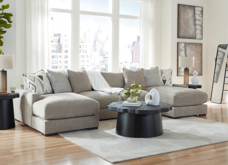 Aslan Court Pebble 4 - Piece Double Chaise Sectional - Lara FurnitureSectional
