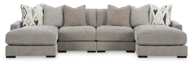 Aslan Court Pebble 4 - Piece Double Chaise Sectional - Lara FurnitureSectional