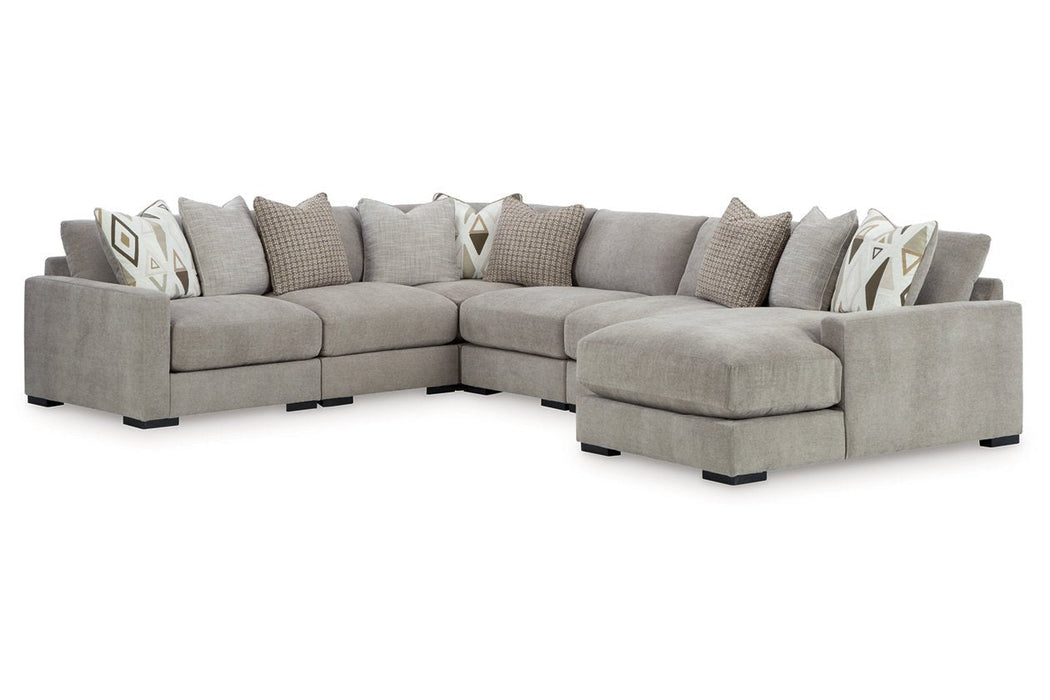 Aslan Court Pebble 6 - Piece RAF Chaise Sectional - Gate FurnitureSectional