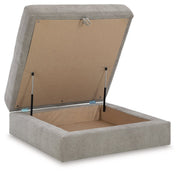 Aslan Court Pebble Ottoman With Storage - Lara Furniture