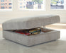 Aslan Court Pebble Ottoman With Storage - Gate Furniture