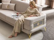 Aspendos Convertible Loveseat in Beige - 200-ST-ASP-ANKA529-2