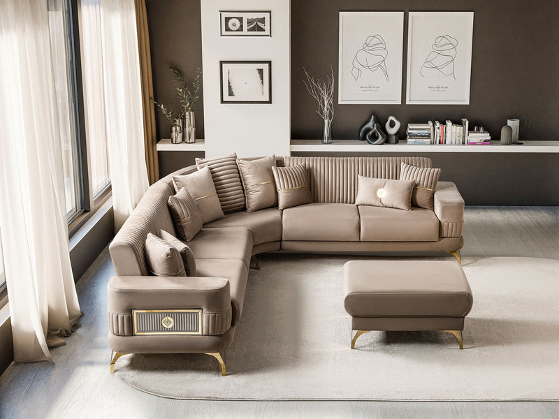Aspendos Sectional Sofa in Beige - 200-ASP-FLORIA07-S