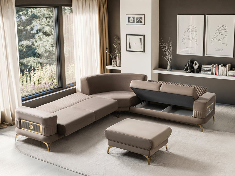 Aspendos Sectional Sofa in Beige - 200-ASP-FLORIA07-S