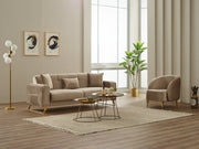 Astera 3-pieces (Sofa & Loveseat & Chair) Livingroom in Grey - 200-SIM-AST-VELVET412-321