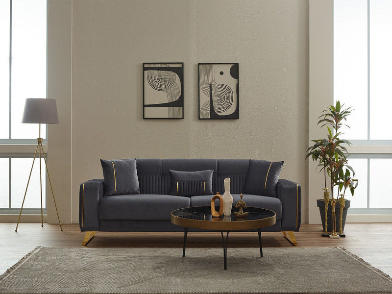 Astera Convertible Loveseat in Beige - 200-SIM-AST-VELVET260-2