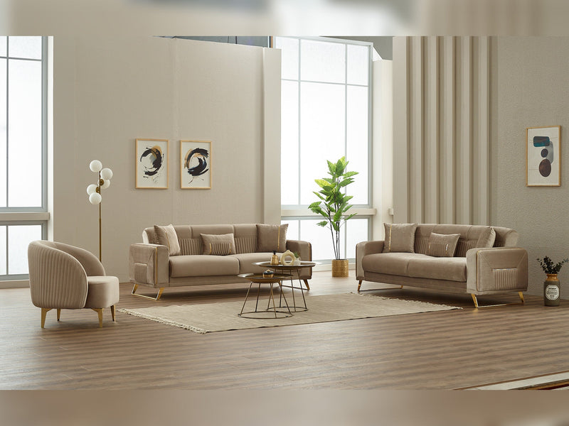Astera Convertible Loveseat in Grey - 200-SIM-AST-VELVET412-2