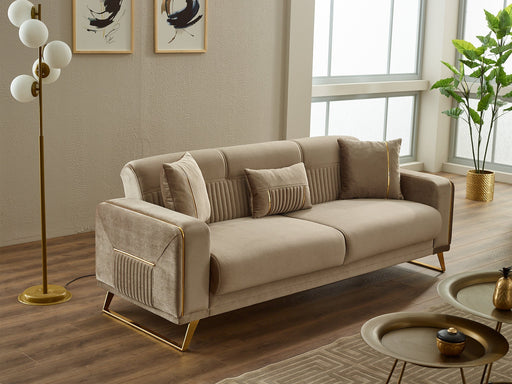 Astera Convertible Sofa in Beige - 200-SIM-AST-VELVET260-3