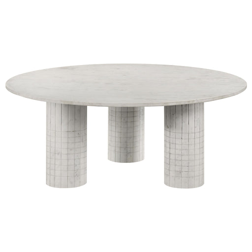Astoria Round Genuine Marble Coffee Table White - 709668
