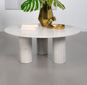 Astoria Round Genuine Marble Coffee Table White - 709668