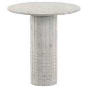 Astoria Round Genuine Marble Side End Table White - 709667