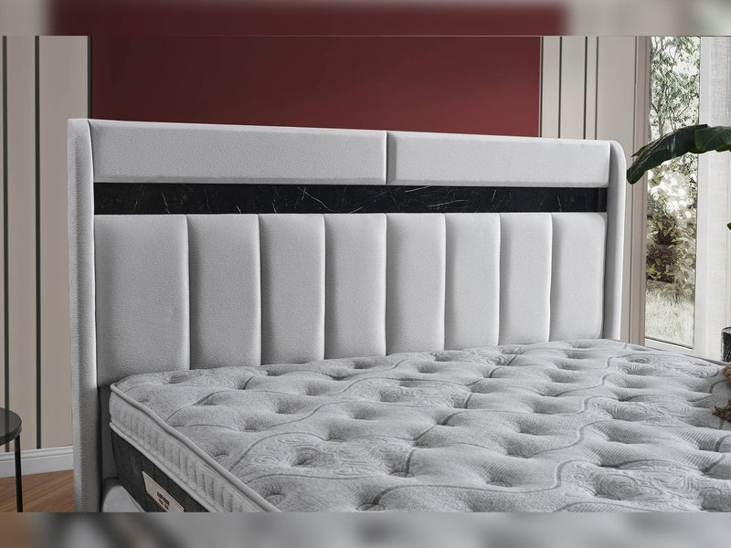 Asya Storage Bed With Headboard - Queen in Grey - 200-ELIF-ASY-150-EY393-SB