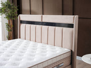 Asya Storage Bed With Headboard - Twin in Brown - 200-ELIF-ASY-90-EY390-SB