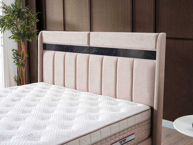 Asya Storage Bed With Headboard - Twin in Grey - 200-ELIF-ASY-90-EY393-SB
