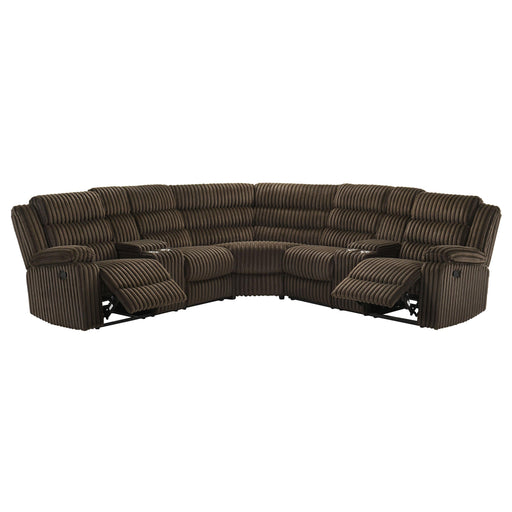 Atkinson Upholstered Reclining Sectional Sofa Chocolate - 601510