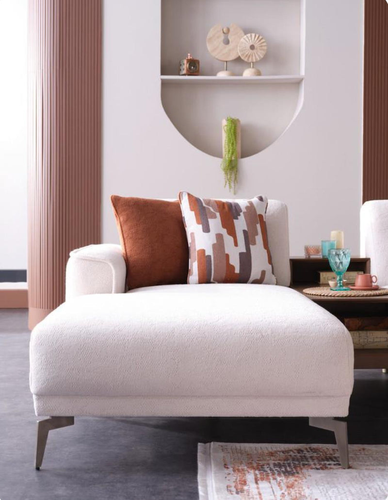 Atlanta Sectional Asymmetric Chaise Part (Peru Cream) 3 Pieces - 15-ATL-203223-05-CAS