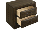 Atlas 2-drawer Bedroom Nightstand Bedside Table Dark Oak - 215972